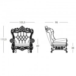 Fauteuil trône - Queen Of Love - taille