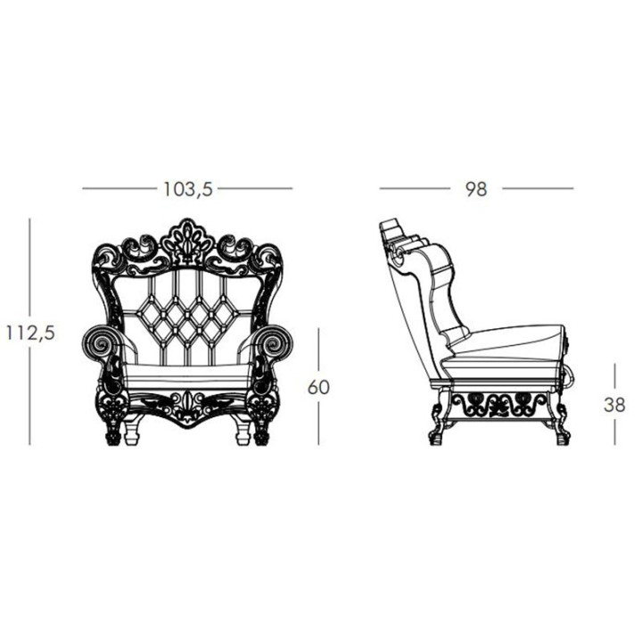 Fauteuil trône - Queen Of Love - taille