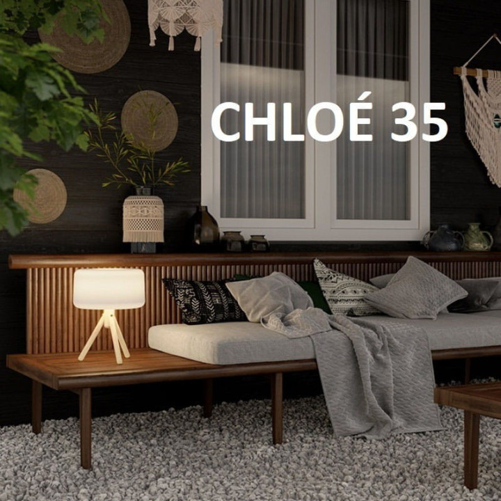 Lampe design sur pieds en bois - CHLOÉ 35 - Newgarden