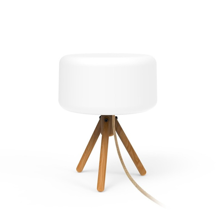 Lampe design sur pieds en bois