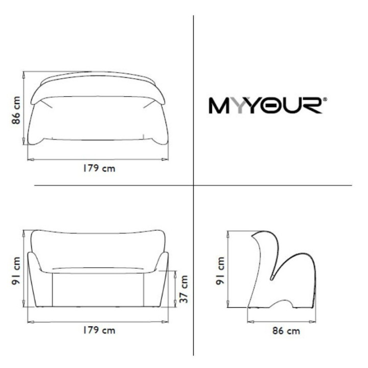 Canapé d'extérieur ou d'intérieur - LILY - myyour