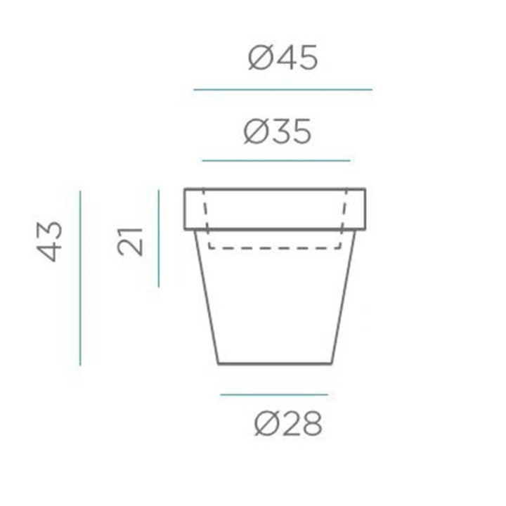 Pot de fleur lumineux pour intérieur ou extérieur - MAGNOLIA 45 - Newgarden