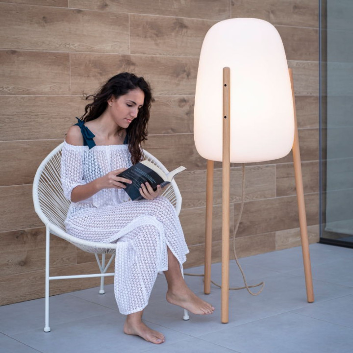 Lampe moderne sur pieds en bois - ROCKET 145 - lemobilierlumineux.com