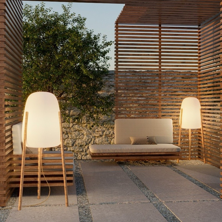 Lampe moderne sur pieds en bois - ROCKET 145 - lemobilierlumineux.com