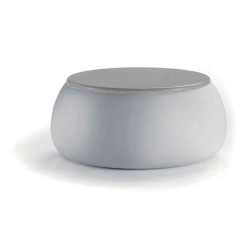 Table basse lumineuse - T Ball - Plust-blanc plateau blanc