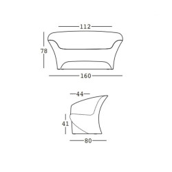 Canapé de jardin - OHLA - dimensions