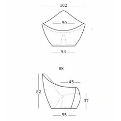Fauteuil - VELA - Plust - dimension