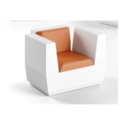 Fauteuil lumineux - BIG CUT - blanc tissus orange