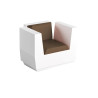 Fauteuil lumineux - BIG CUT - blanc tissus taupe