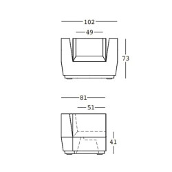 Fauteuil lumineux - BIG CUT - dimensions