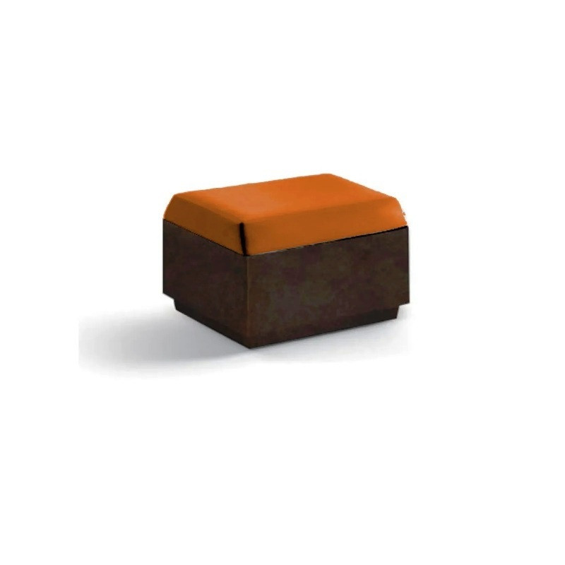 Pouf avec coussin - BIG CUT - Plust taupe orange