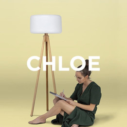 Lampadaire trepied bois - CHLOÉ - Newgarden