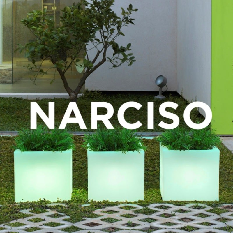 Pot de fleur carré lumineux - NARCISO 40 - Newgarden