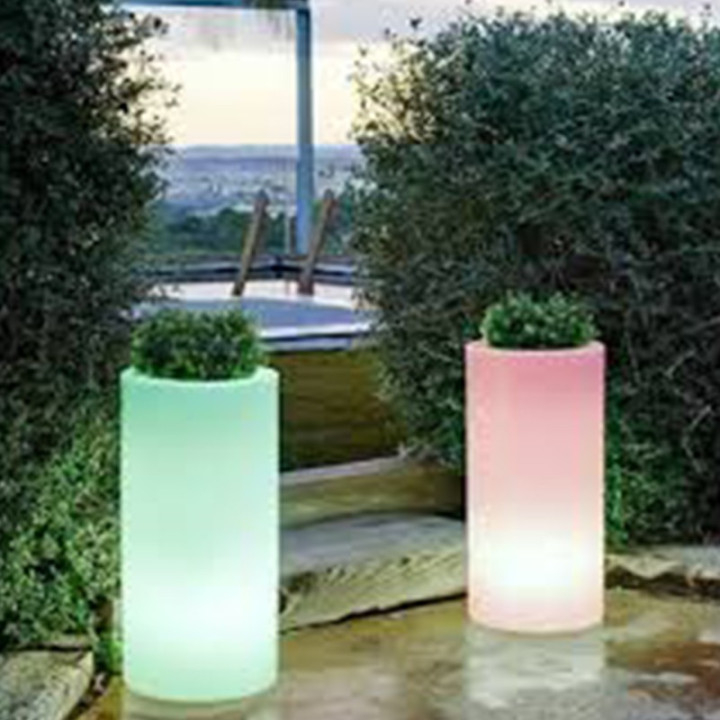Pot de Fleurs Lumineux cylindrique - PALMA 70 - Newgarden