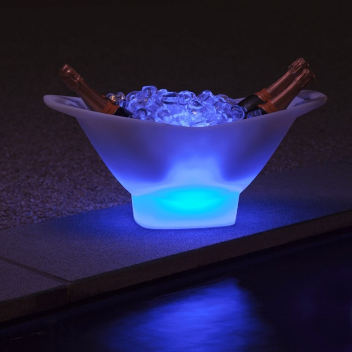 Seau à glace lumineux Champagne - lemobilierlumineux.com