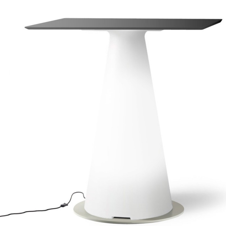 Table de bistrot lumineuse avec plateau carré de 70 cm - TIFFANY