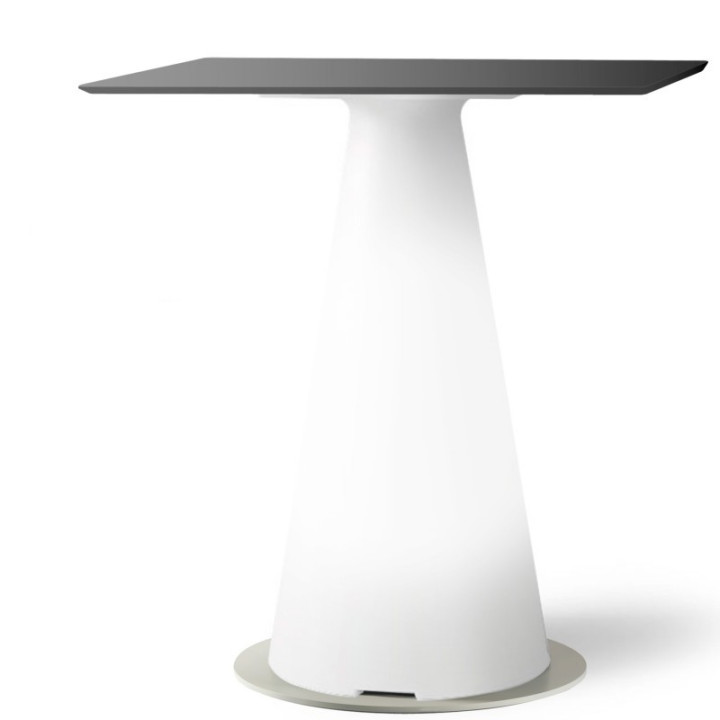 Table de bistrot lumineuse avec plateau carré de 70 cm - TIFFANY