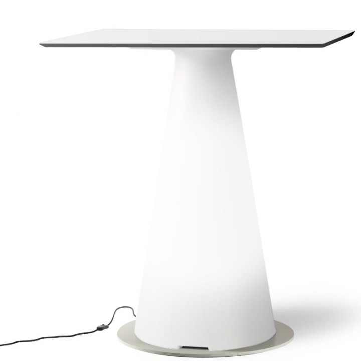 Table de bistrot lumineuse avec plateau carré de 70 cm - TIFFANY