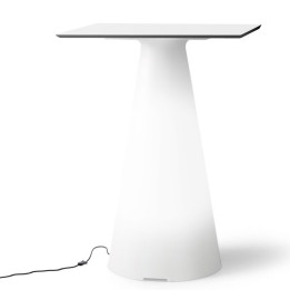 Table de bistrot lumineuse avec plateau carré de 60 cm - TIFFANY