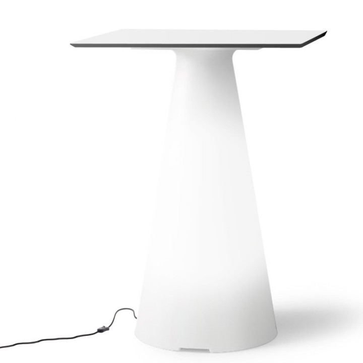 Table de bistrot lumineuse avec plateau carré de 60 cm - TIFFANY