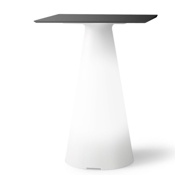 Table de bistrot lumineuse avec plateau carré de 60 cm - TIFFANY