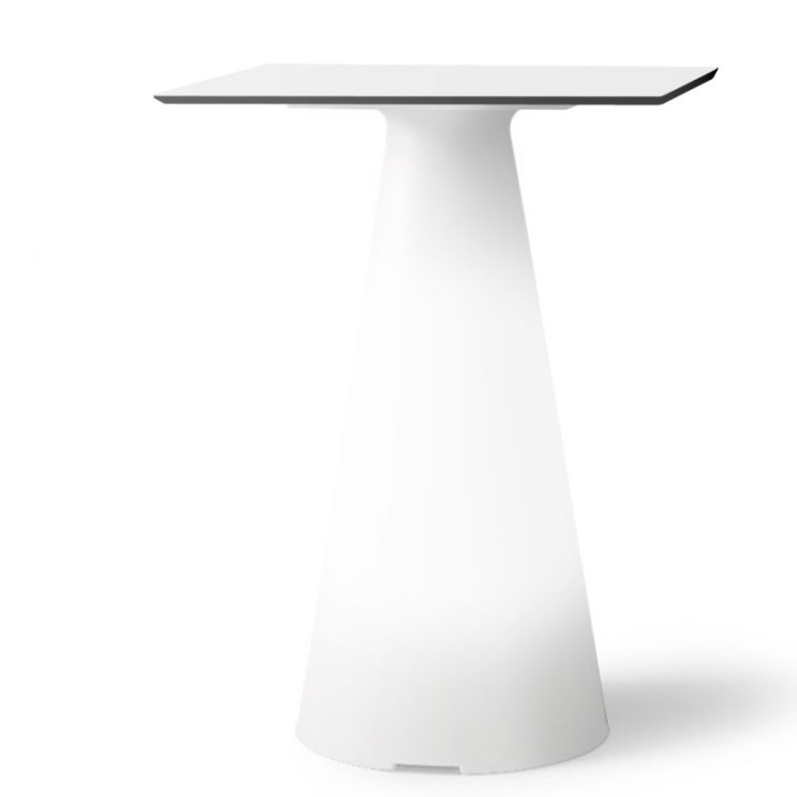 Table de bistrot lumineuse avec plateau carré de 60 cm - TIFFANY