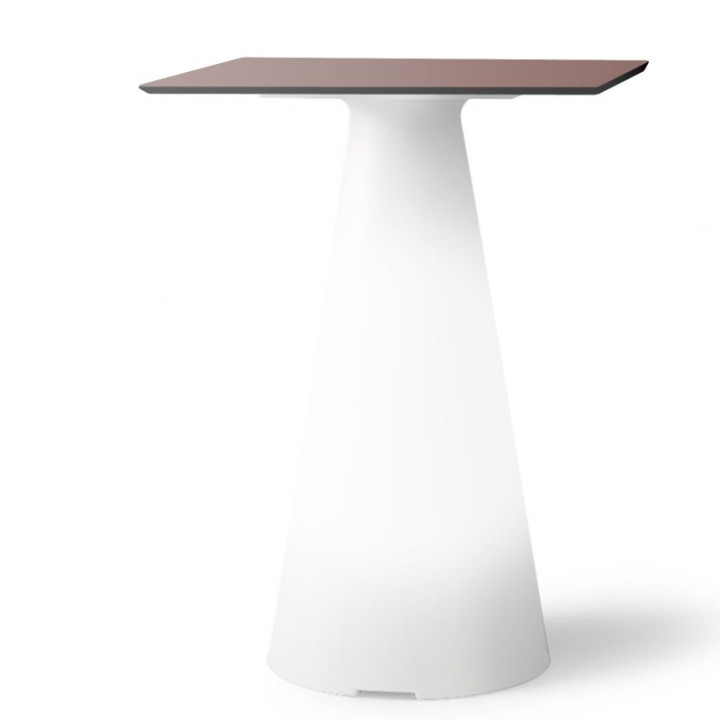 Table de bistrot lumineuse avec plateau carré de 60 cm - TIFFANY