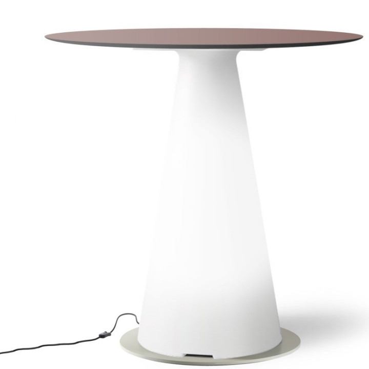 Table de bistrot lumineuse avec plateau rond Ø80 - TIFFANY