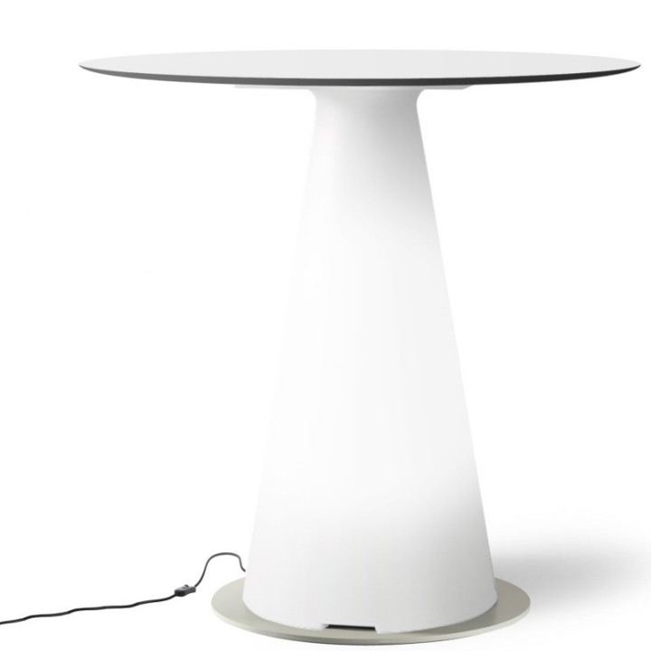 Table de bistrot lumineuse avec plateau rond Ø80 - TIFFANY