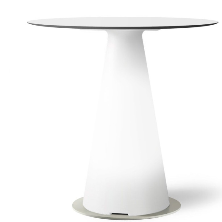 Table de bistrot lumineuse avec plateau rond Ø80 - TIFFANY