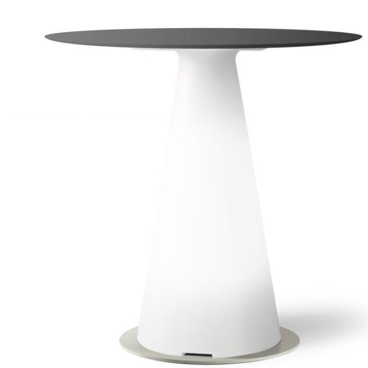 Table de bistrot lumineuse avec plateau rond Ø80 - TIFFANY