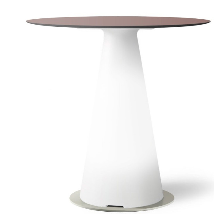 Table de bistrot lumineuse avec plateau rond Ø80 - TIFFANY