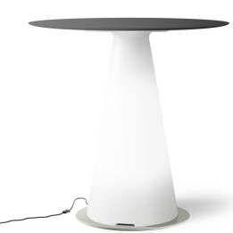 Table de bistrot lumineuse avec plateau rond Ø70 - TIFFANY - lemobilierlumineux.com
