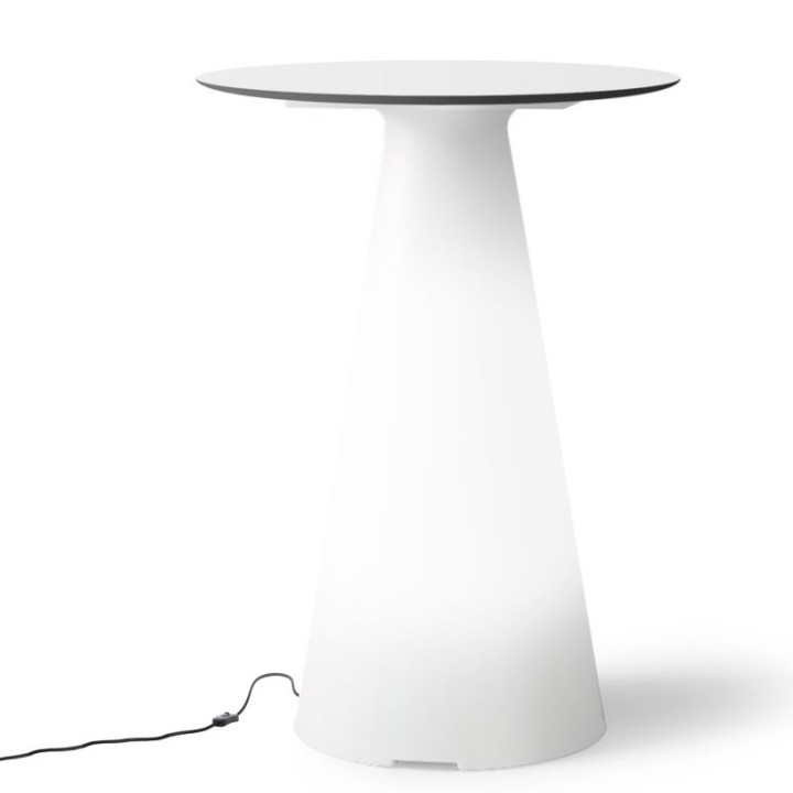 Table de bistrot lumineuse avec plateau rond Ø60 - TIFFANY