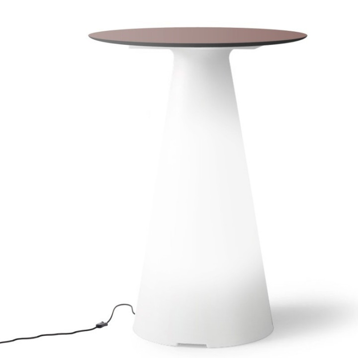 Table de bistrot lumineuse avec plateau rond Ø60 - TIFFANY