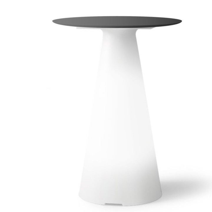 Table de bistrot lumineuse avec plateau rond Ø60 - TIFFANY