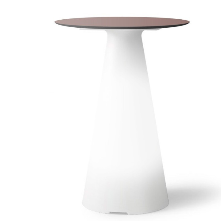 Table de bistrot lumineuse avec plateau rond Ø60 - TIFFANY
